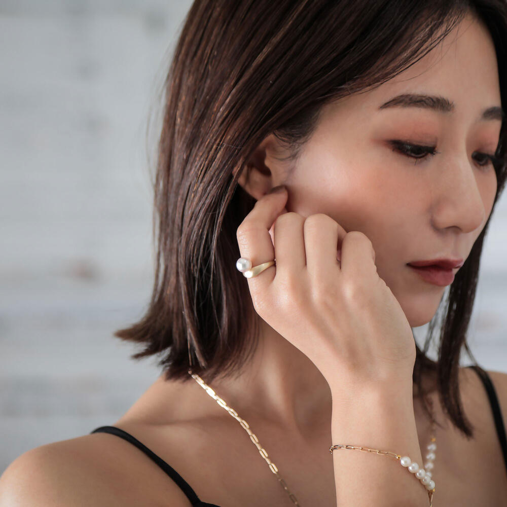 楽天市場】《Supple》 あこや真珠 リング 8.5-9.0mm K10YG ツヤケシ