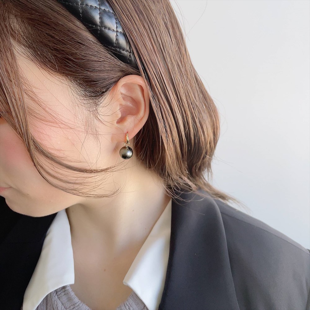 楽天市場】《Tahitian+》 タヒチ黒蝶真珠 フープピアス 11mmUP K18YG