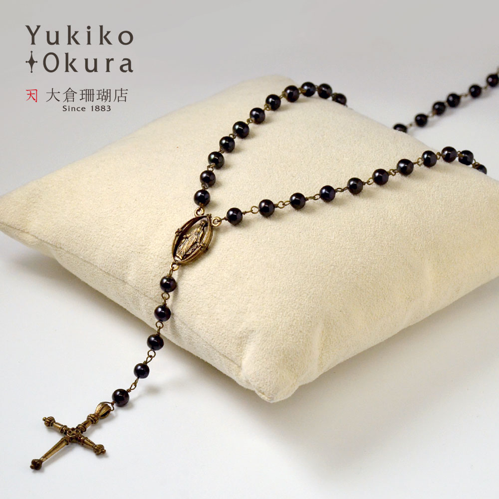 楽天市場】淡水パール ネックレス ブラック 真珠 古美金 クロス