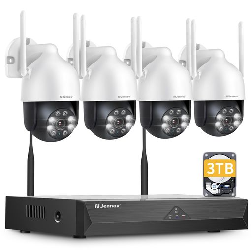 新品 JENNOV防犯カメラ屋外ワイヤレス300万画素4台セットAI人体検知自動