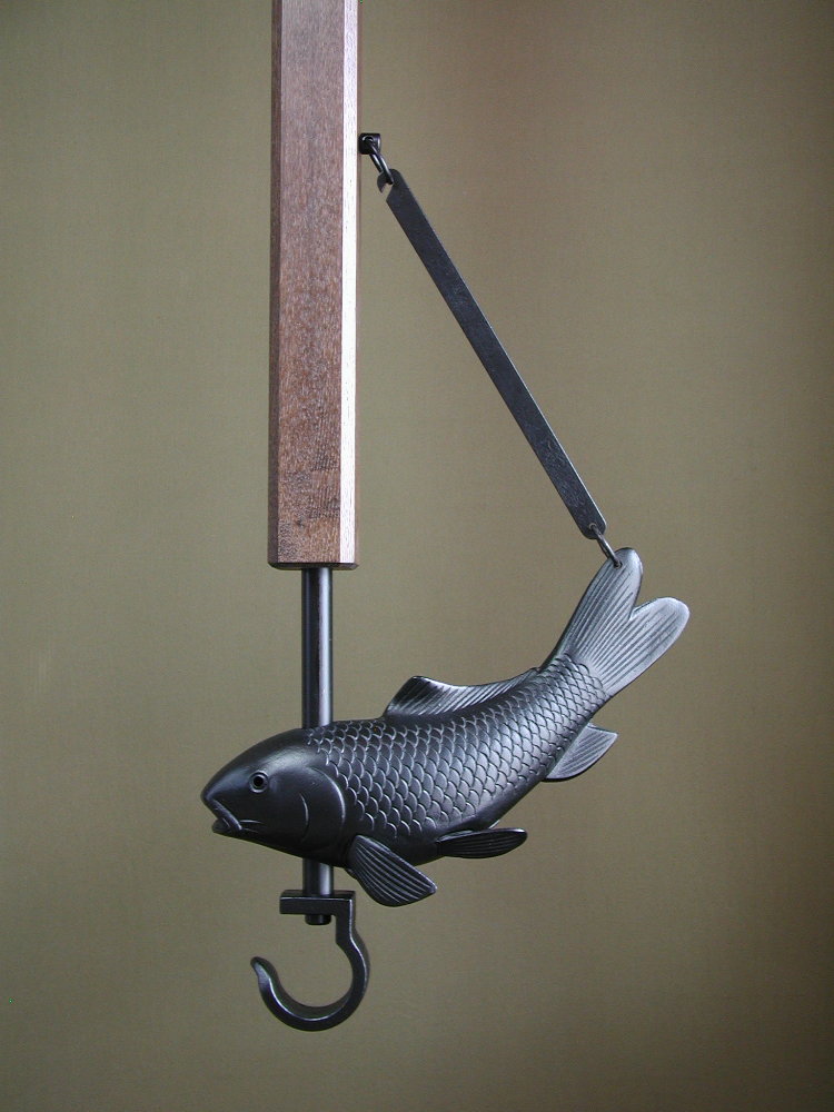 楽天市場】自在鉤 木製／鯉・南部鉄 全長130cm テーブル囲炉裏用