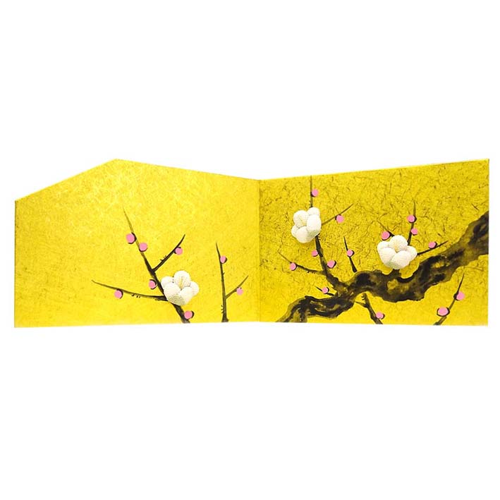 日本画 屏風 草花 金箔 160cm x 90cm 四季草花図屏風 | 伝 俵屋宗