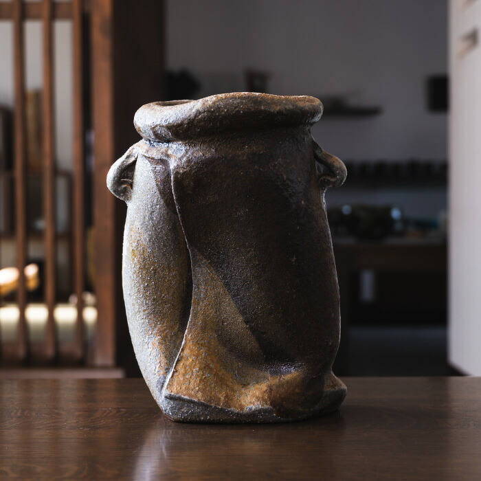 楽天市場】【共箱付】備前焼耳付花入（CR-076） 作家「クリストファー