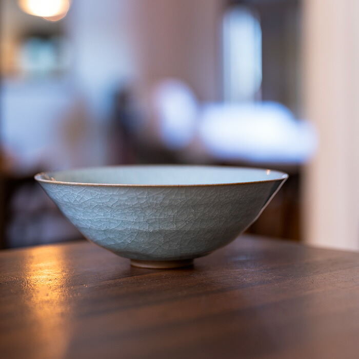 共箱付】 美濃青瓷茶碗 作家「林隆一郎」