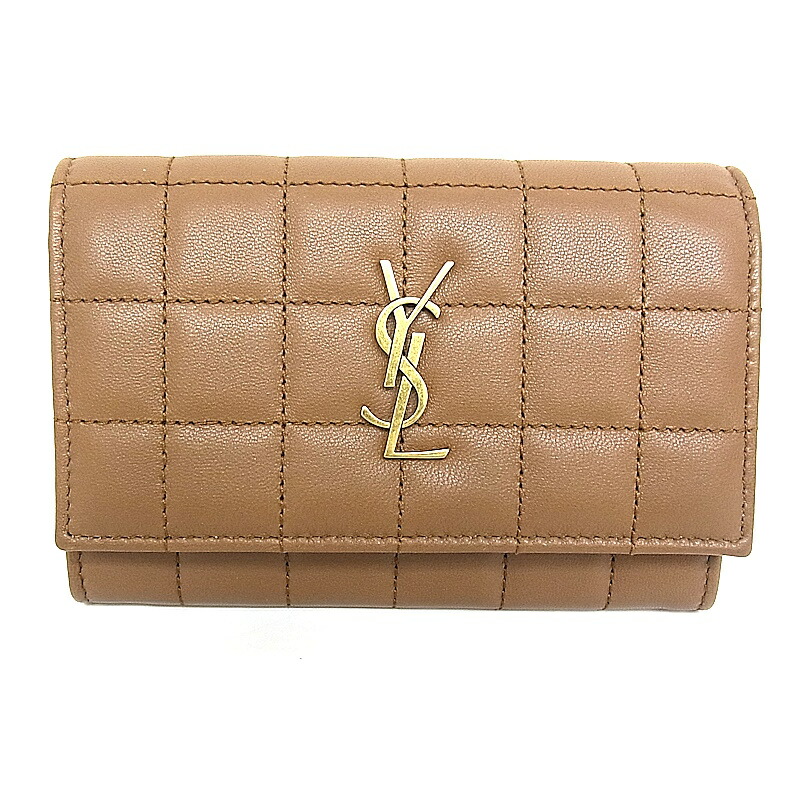 あ*み様 YSL 二つ折り財布 ベージュ キルティング YSL 二つ折り財布