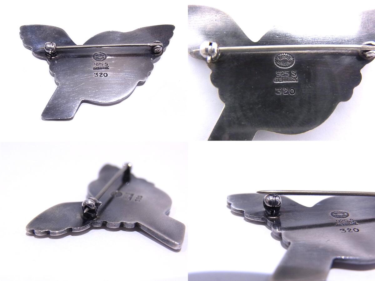 美品・箱付き】ジョージジェンセン／トリ モチーフ ブローチ SV925／320