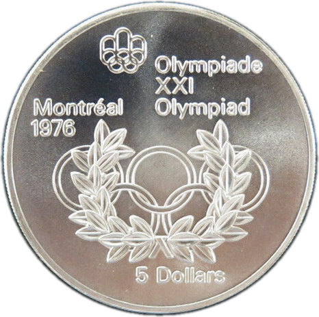 楽天市場】カナダ モントリオールオリンピック「五輪マーク」記念5ドル