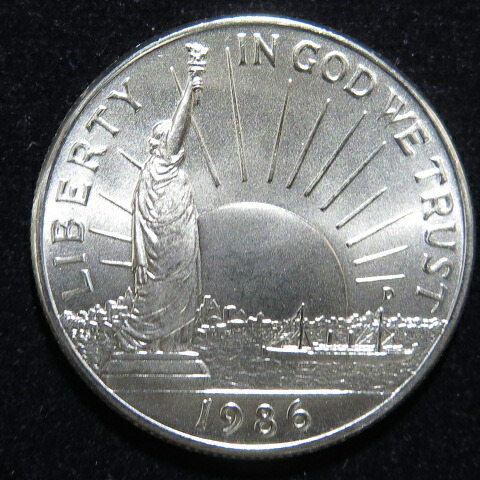 楽天市場】アメリカ 自由の女神 1ドル銀貨・50セント白銅貨セット 1986