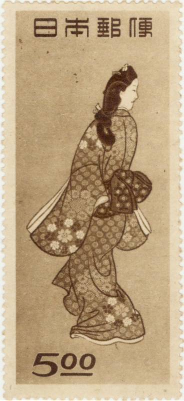 銭単位切手 昭和23年 見返り美人 5面シート 折れスジあり 8900円 銭