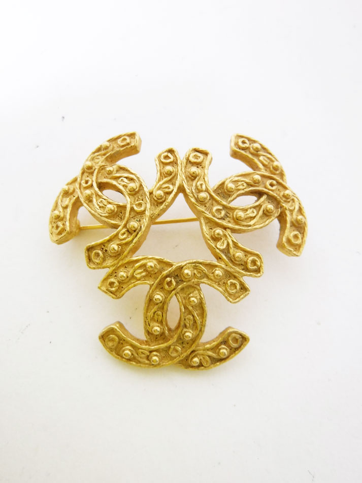 楽天市場】CHANEL シャネル ブローチ ヴィンテージ トリプルココ