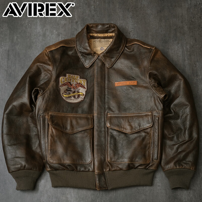 ◇アヴィレックス【L】フライトジャケット レザージャケット ボア付き