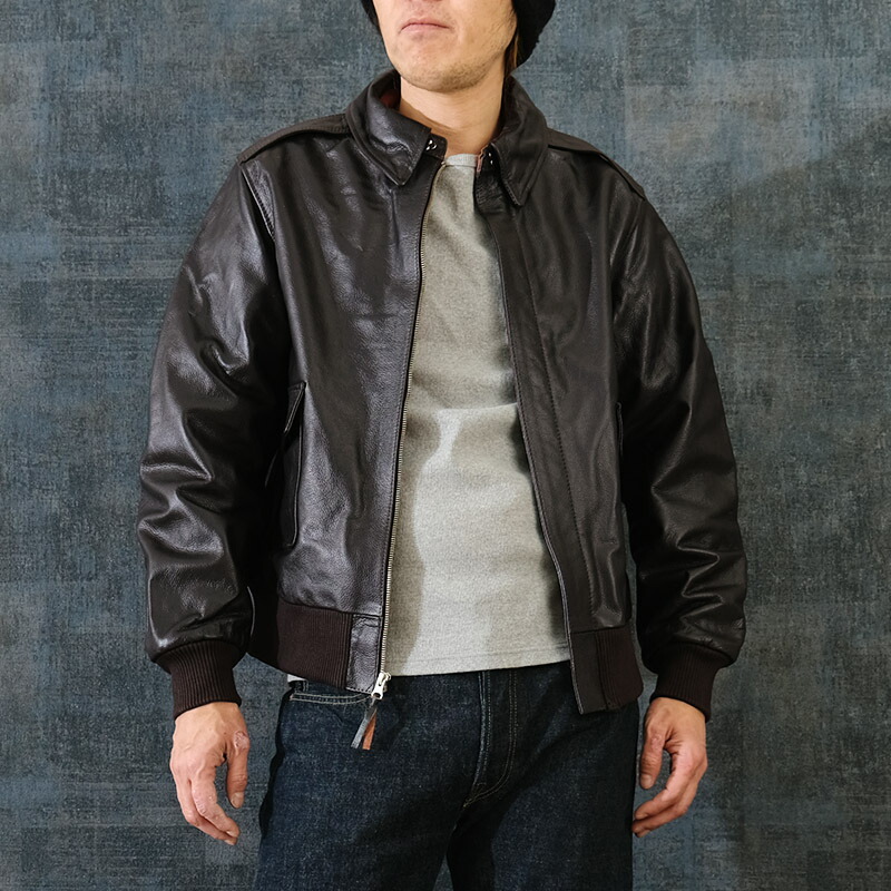 A-2ギミック 本革レザー ボンバージャケット ショート丈ブルゾン
