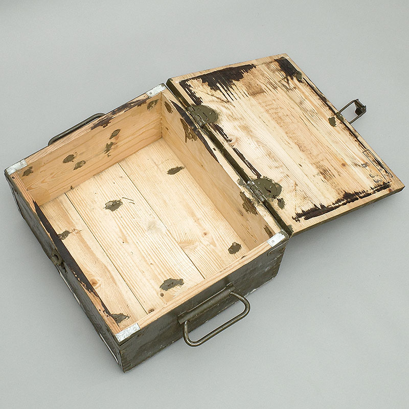 ユーロミリタリー実物◾️木製ボックス キャリーケース アンモボックス