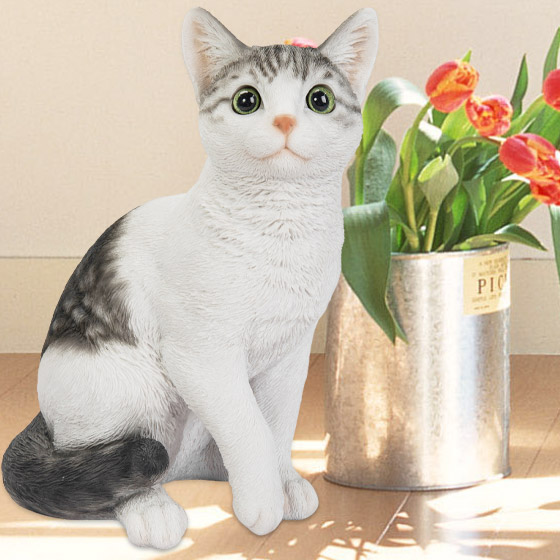 油絵 専用 花冠の猫 サバトラ白ちゃん 油絵 専用 花冠の猫 サバトラ白