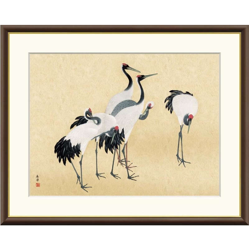 楽天市場】額絵 円山応挙 群鶴図 f8・f6・f4サイズ 日本の名画シリーズ