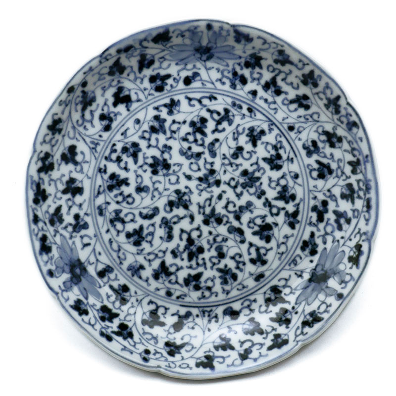 楽天市場】染付花唐草6.5寸皿・総唐草・阪東晃司《中皿・19.5cm》 : 和