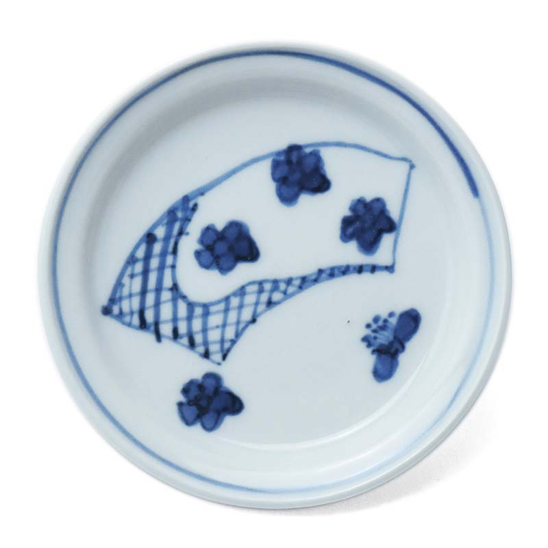 楽天市場】九谷焼：染付扇面文小皿・正木春蔵《豆皿・8.7cm》 : 和食器