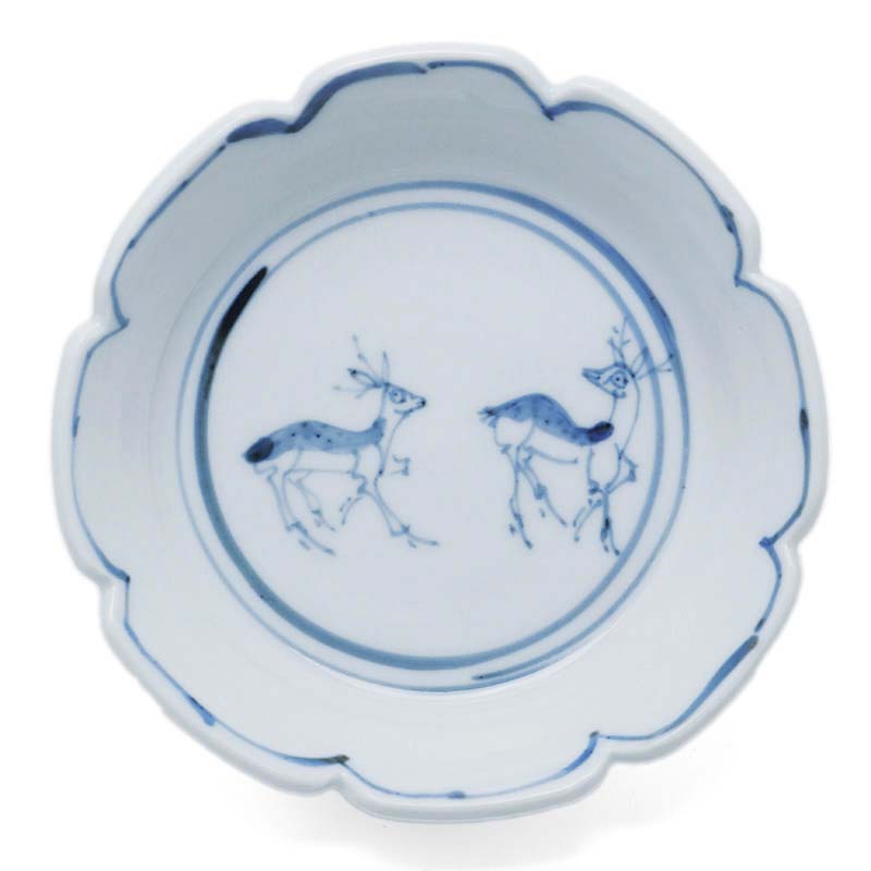 楽天市場】九谷焼：染付双鹿図三脚向付・須田菁華《小鉢・15.0cm