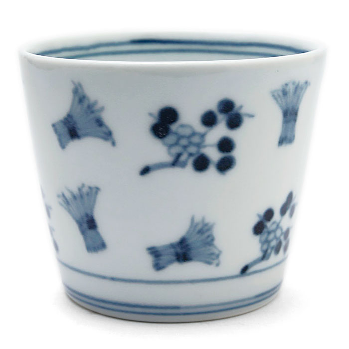 楽天市場】染付：そば猪口・折枝梅・芝束文・植山昌昭《そば猪口・小鉢