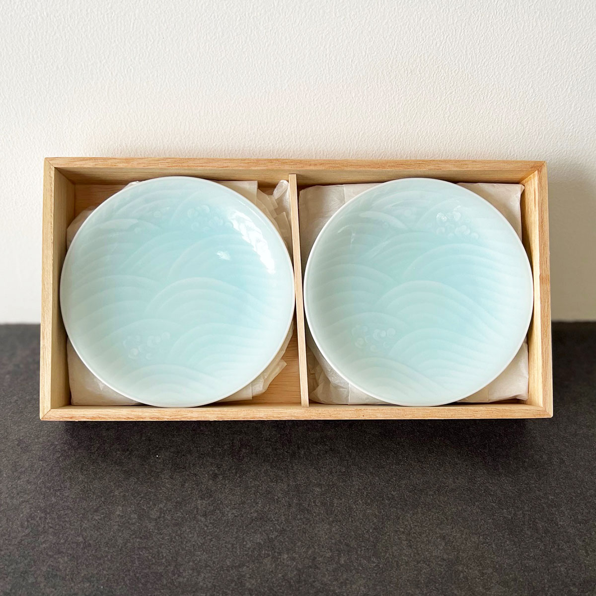 骨董 青白磁の風景画皿 直径約40cm 【公式通販】