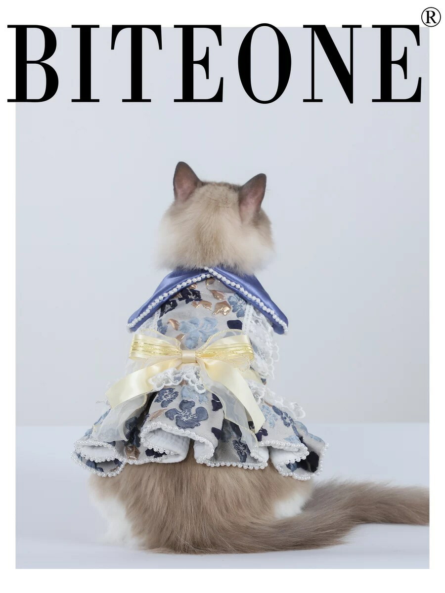 犬服 ワンピース(M) ꒡̈⃝Lily꒡̈⃝ハンドメイド 犬服 ワンピース(S