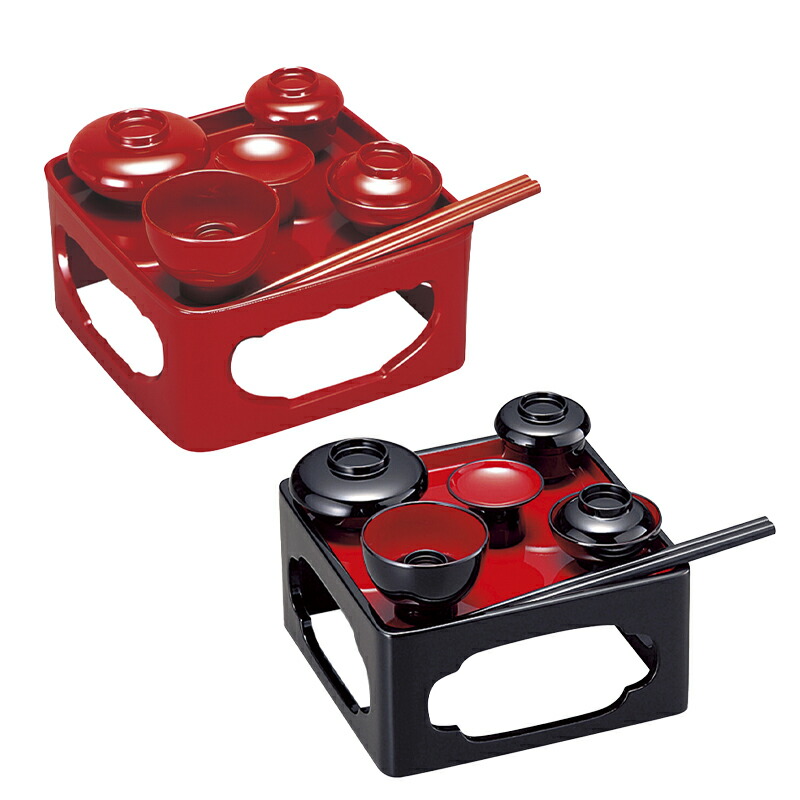 楽天市場】PC仏膳P椀セット（霊供膳・御霊膳)会津塗 5.5寸～8寸 朱／黒