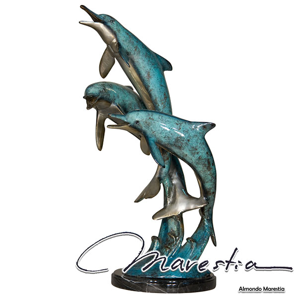 楽天市場】Marestia マレスティア 3頭のイルカ ドルフィン 置物