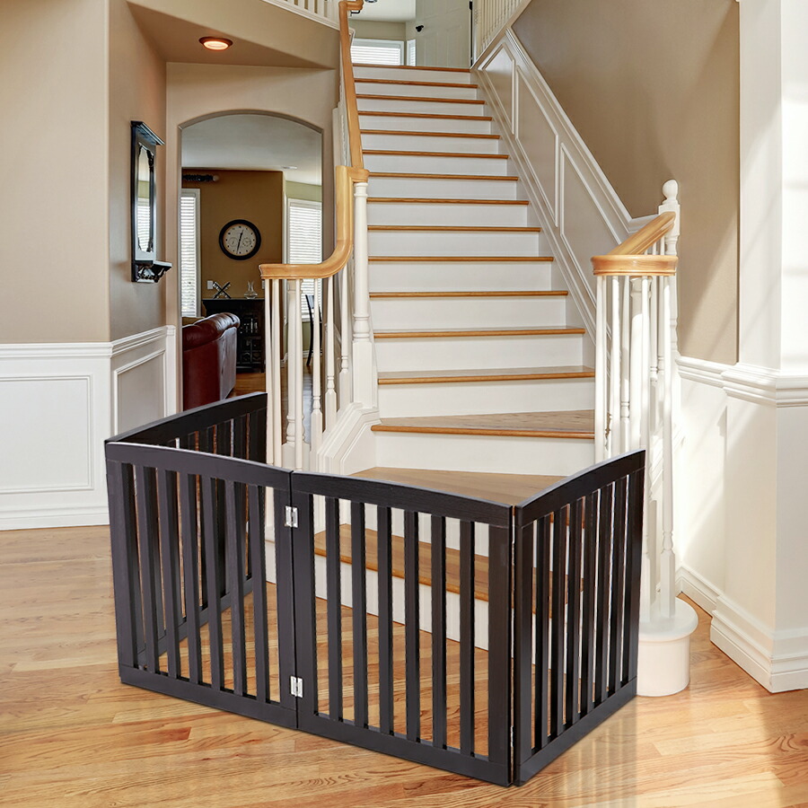 楽天市場】木製犬用ゲート 折り式バリア ペット用家具 フェンス