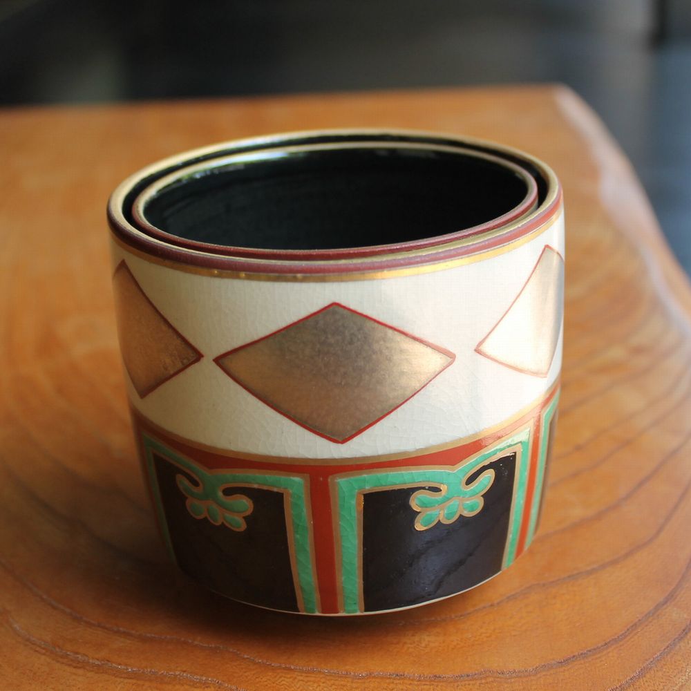 楽天市場】【美濃焼】窯元蔵珍窯 【仁清写し】色絵金銀菱重茶碗 : 蔵珍窯