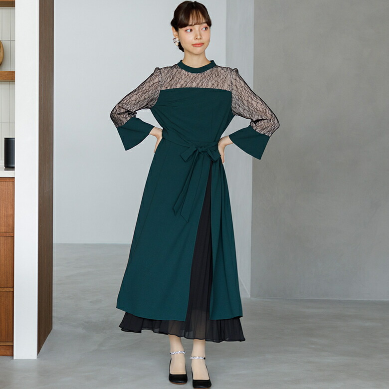 楽天市場】《ゼクシィ9月号掲載》スタンドカラー スリットワンピース+