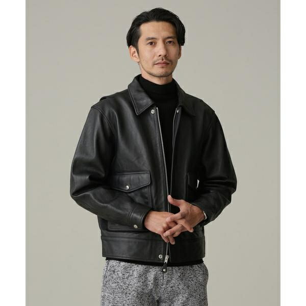 ジャケット・アウター nano universe fur leather biker jacket NANO