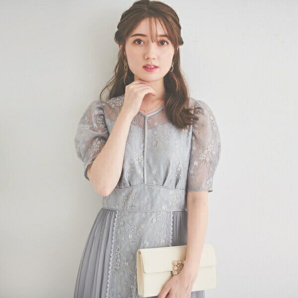 楽天市場】《お呼ばれドレス》サイドチュールレースドレス