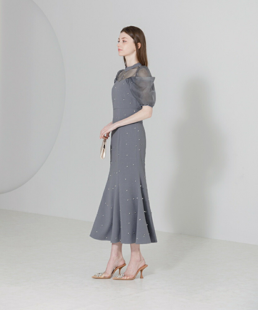 楽天市場】LEJA-パールビジューオーガンジーレースパフスリーブプチ