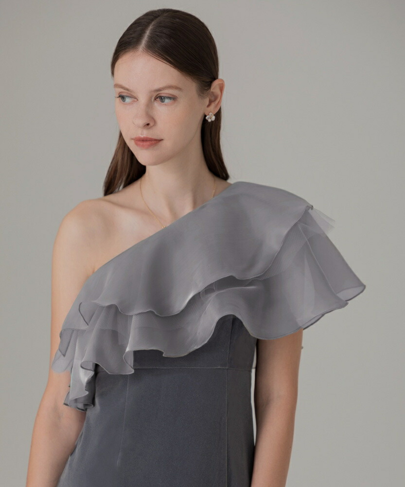 楽天市場】アシンメトリーティアードフリル3WAYベロアIラインドレス