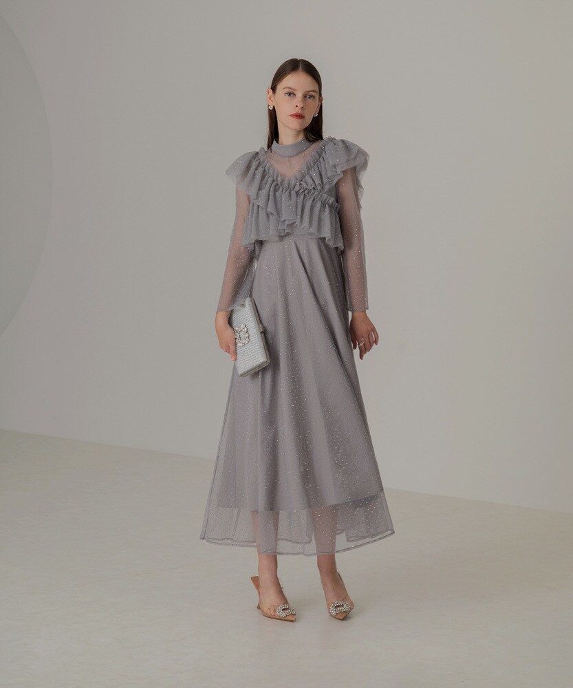 楽天市場】2wayドットストーンギャザーチュールAラインドレス／レジャ