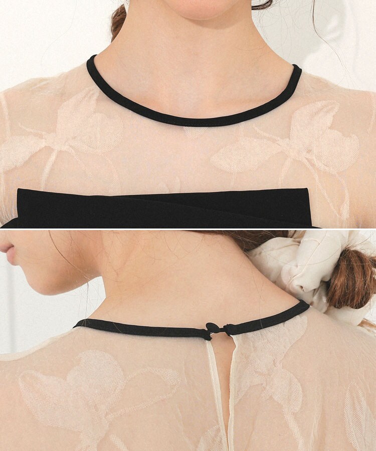 ANDRESD】draped bustier flocky dress／アンドレスド（ANDRESD