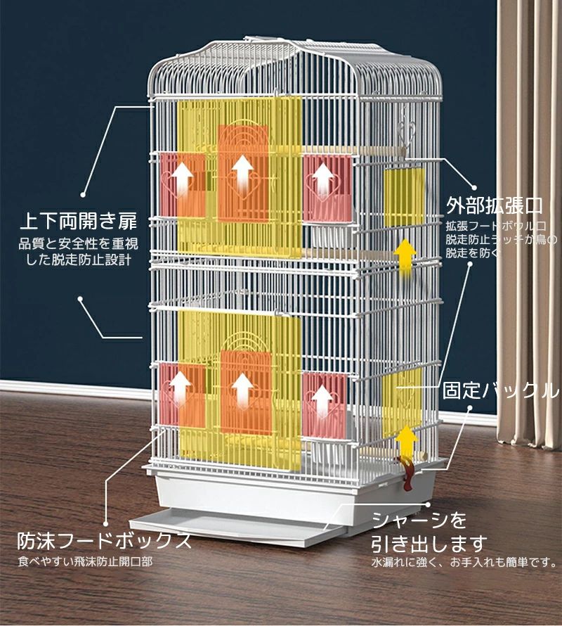 楽天市場】鳥かご バードケージ 大きいケージ 鳥小屋 大型 複数飼い