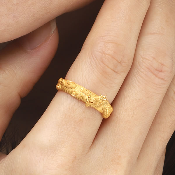 楽天市場】純金 龍 リング 指輪 ゴールド ドラゴン エレガント