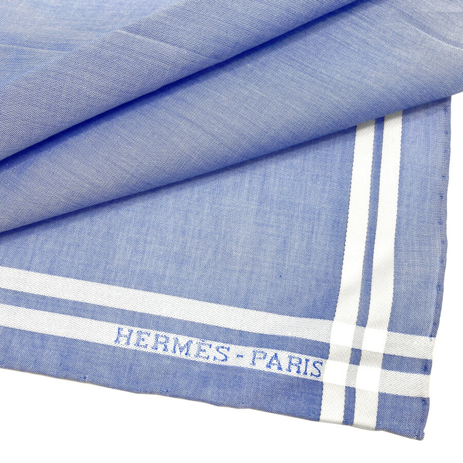 HERMES ネイビー タオルハンカチ ギフトボックス付き エルメスハンカチ