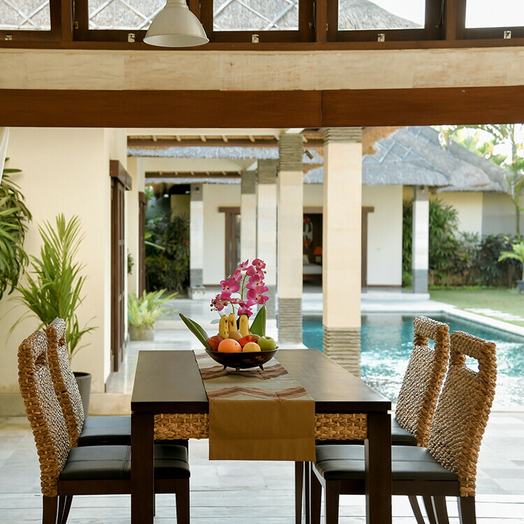 ウォーターヒヤシンス ダイニングテーブル アジアン家具 マホガニー材