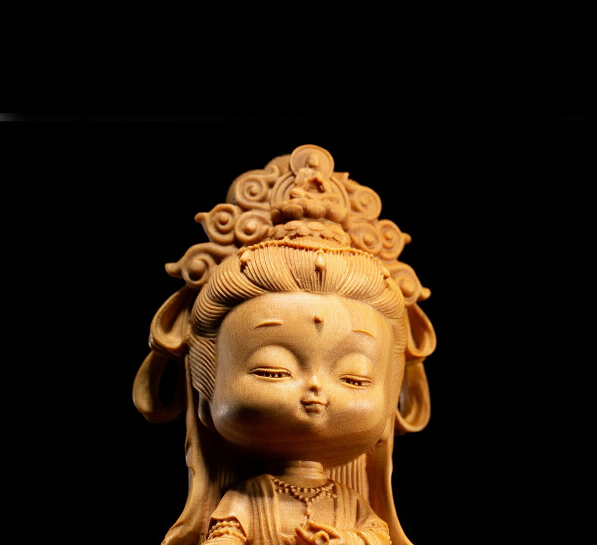 楽天市場】木製 座禅菩薩 観音像 彫刻 仏具 観音様 風水 オブジェ 置物