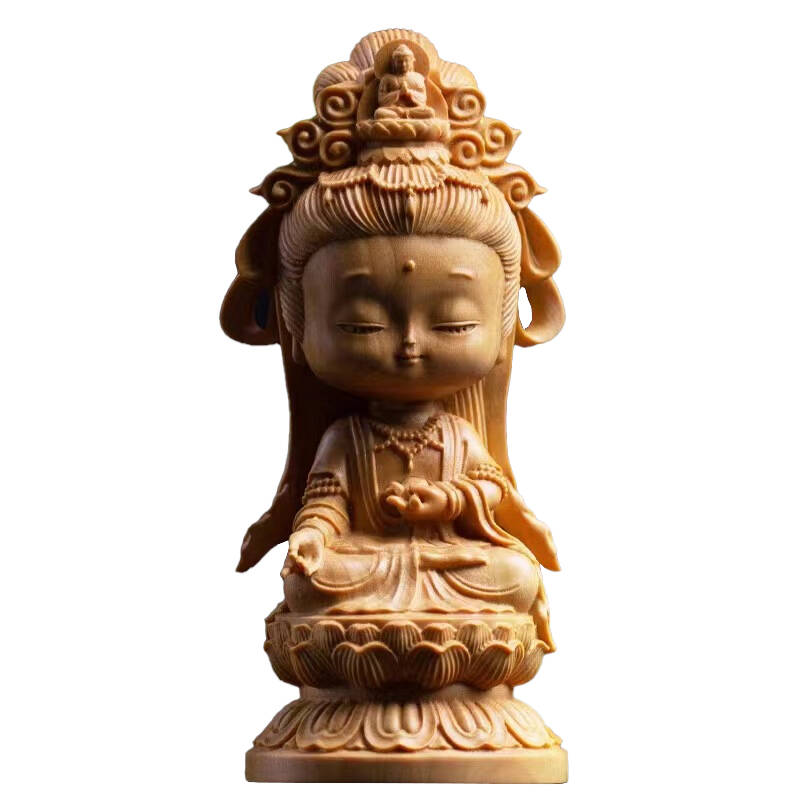 楽天市場】木製 座禅菩薩 観音像 彫刻 仏具 観音様 風水 オブジェ 置物