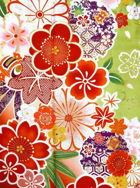 楽天市場】絵羽柄の振袖 正絹 Sサイズ振袖 金駒刺繍 成人式 十三参りに