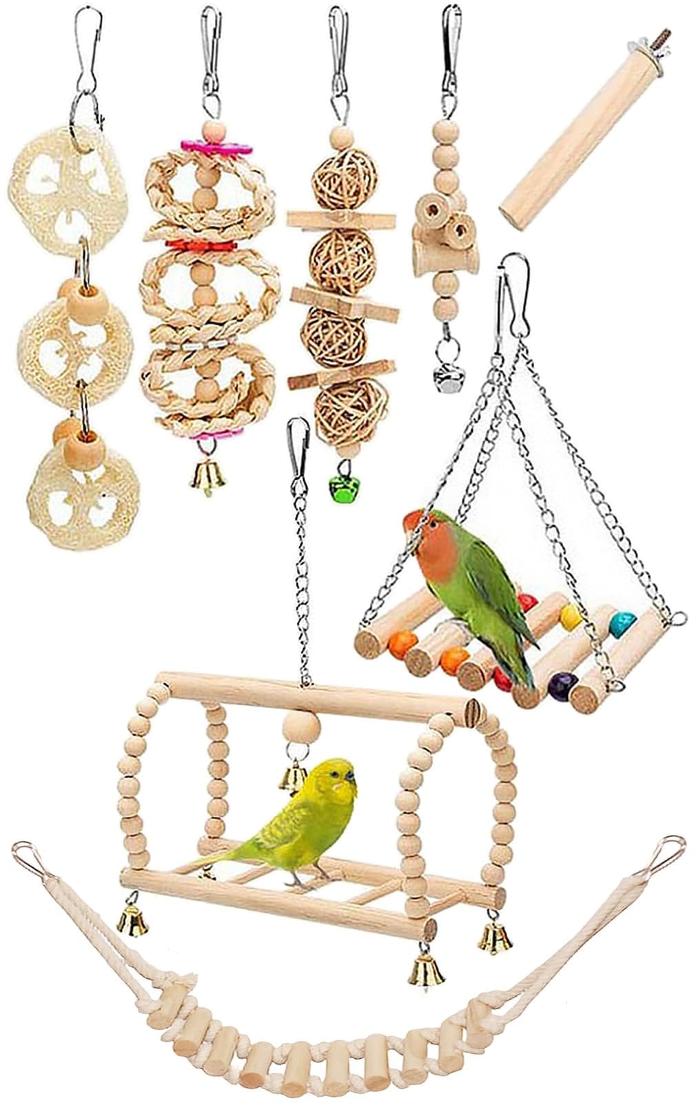 インコ バードトイ 鳥 おもちゃ フォージングトイ 文鳥 檜ブロックで