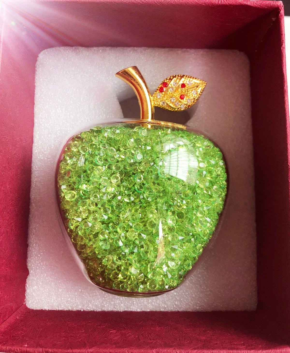 緑色 ガラス製 リンゴ型 オブジェ イタリア製 Amazon.co.jp