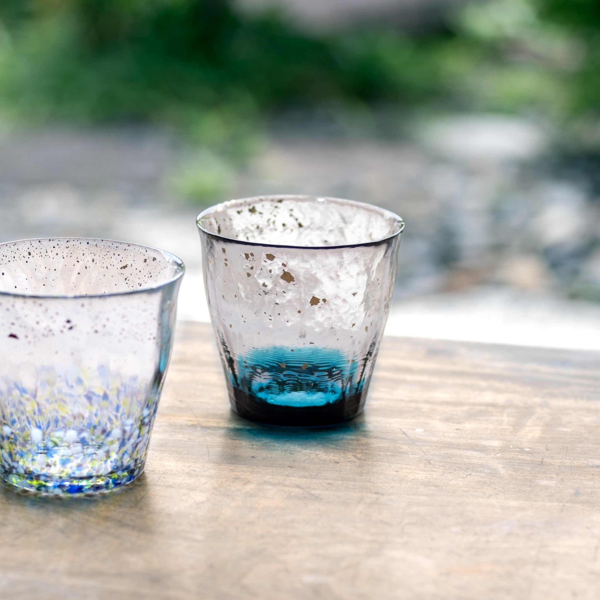 津軽びいどろ 氷華 金彩ロックグラス 碧 | お誕生日プレゼントや父の日