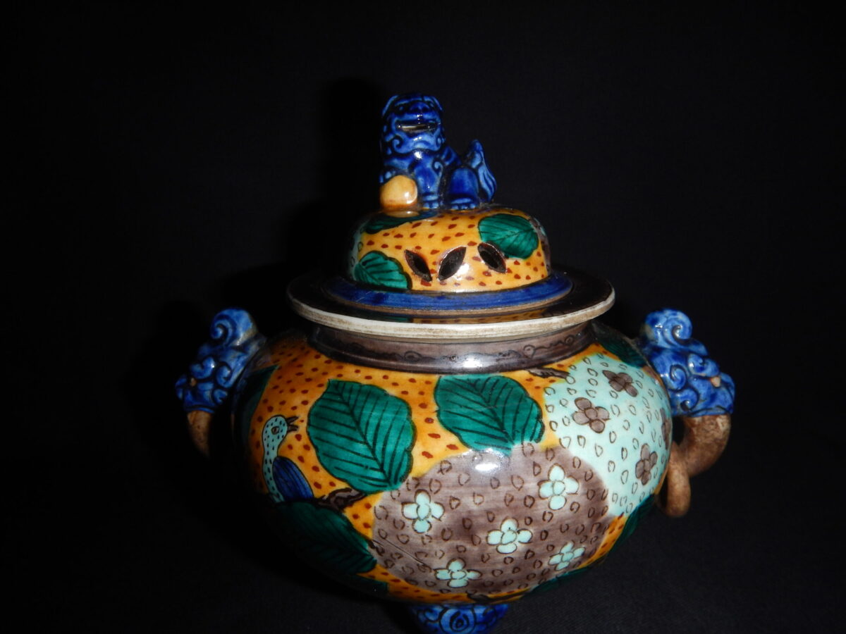 江戸期 #古九谷 #色絵 #文殊菩薩像香炉 #茶道 #香道 #仏教美術 #古玩