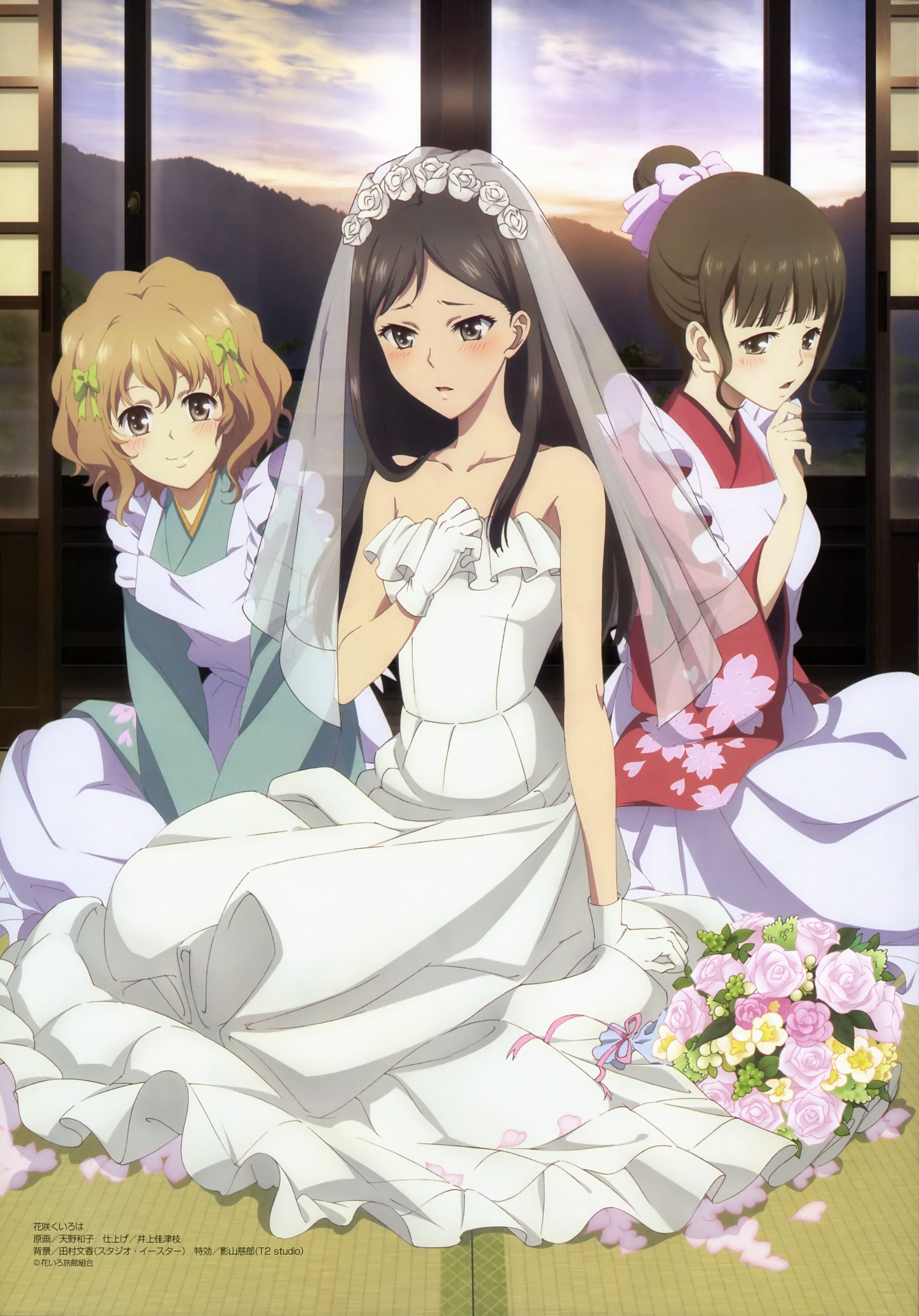 超3Dポスター A3サイズ 緒花 菜子 民子 みんなで入浴 花咲くいろは