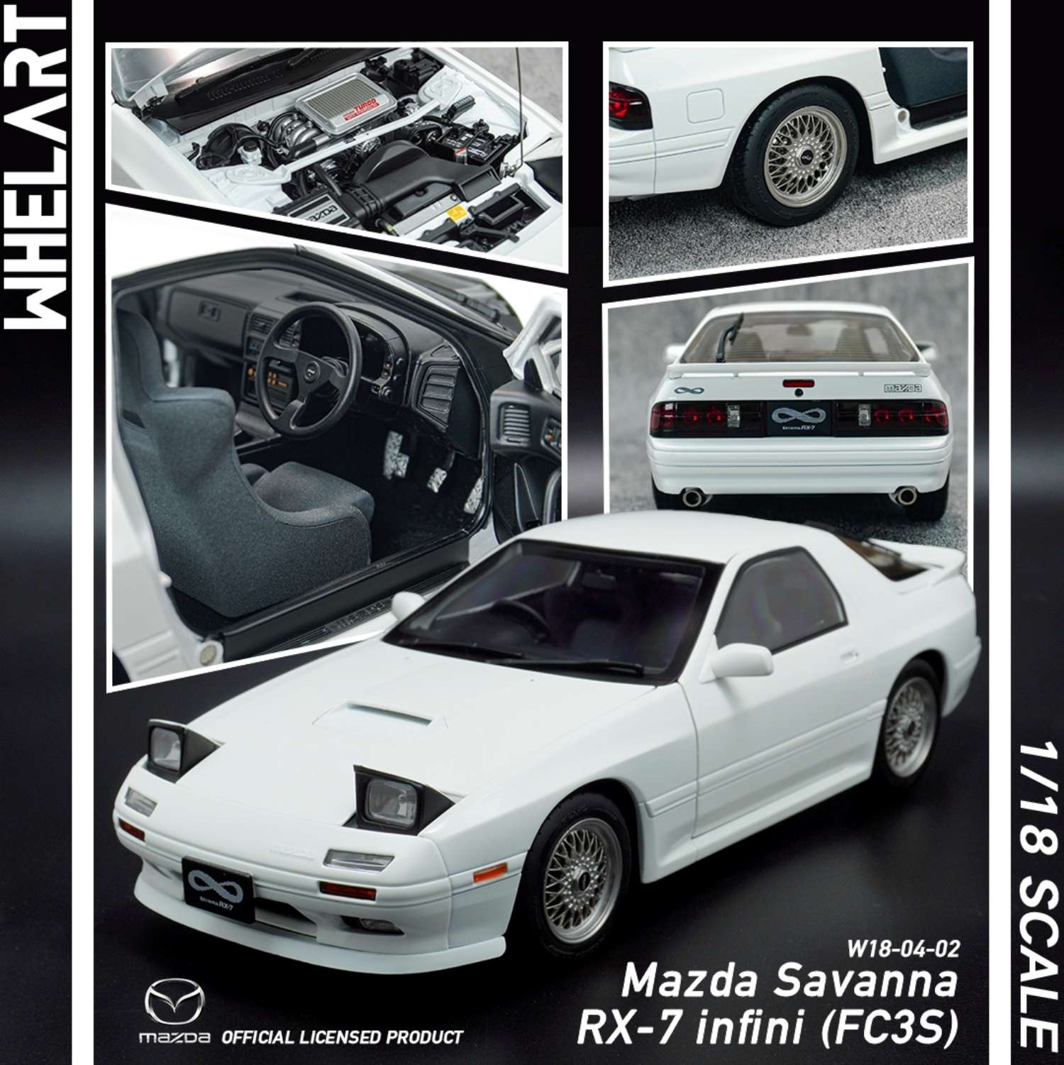 1/18 MAZDA SAVANNA RX-7 FC INFINI -RHD-ホワイト【WA18-04-02