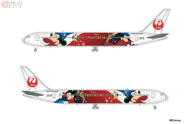 魔法使いミッキーJET」11月デビュー！ JAL特別塗装機 初日は周遊